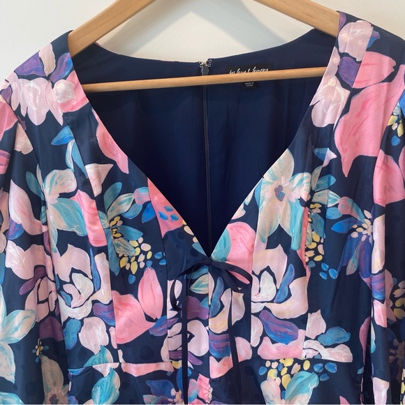 FOR LOVE AND LEMONS Wyatt Floral Ruched Mini Dress Size Medium - Picture 7 of 12